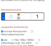 Suche Kennzeichen mit einer Zahl Düsseldorf - Benrath Vorschau