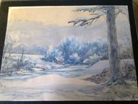 Altes Aquarell mit Winterlandschaft (FJ - 1947) Rheinland-Pfalz - Neuhofen Vorschau