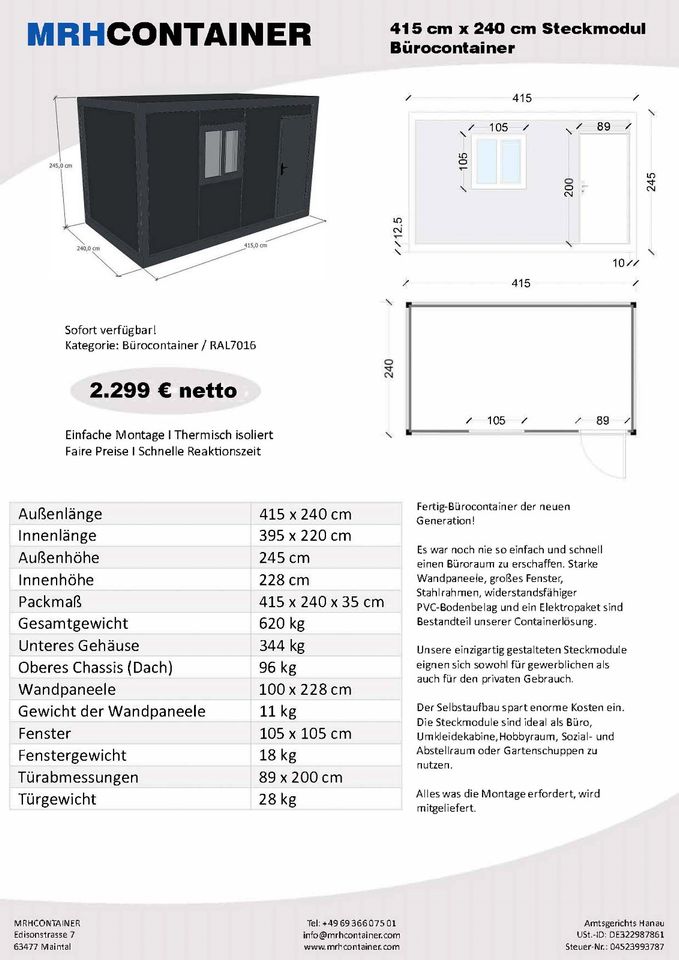 Container | Food container | Messecontainer |  Imbisscontainer |  Eventcontainer Wohncontainer | Bürocontainer | Baucontainer | Lagercontainer | Gartencontainer | Übergangscontainer SOFORT VERFÜGBAR in Sulzbach (Saar)