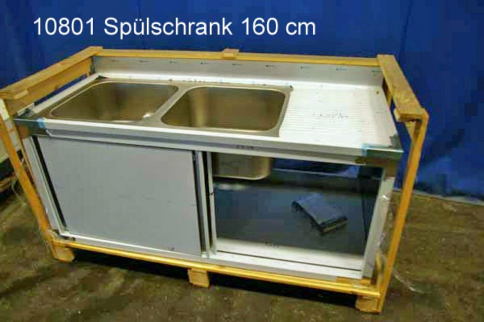 Spüle 160 cm NEU Spülschrank Spülbecken Edelstahl Doppelspü 10801 in Wertingen