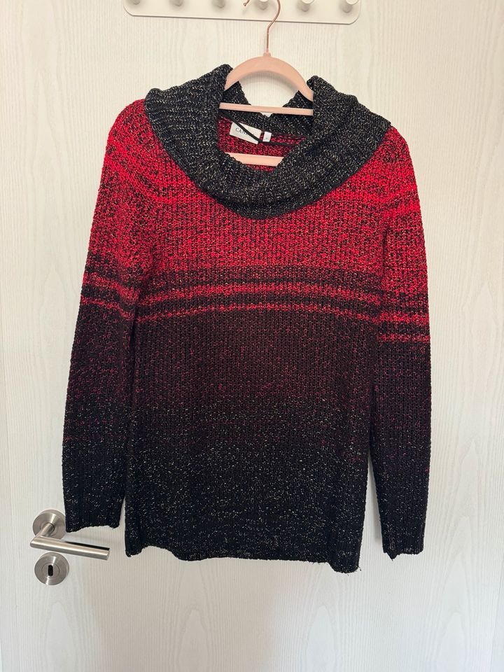 Strick Pulli Pullover schwarz rot Größe M in Rottweil