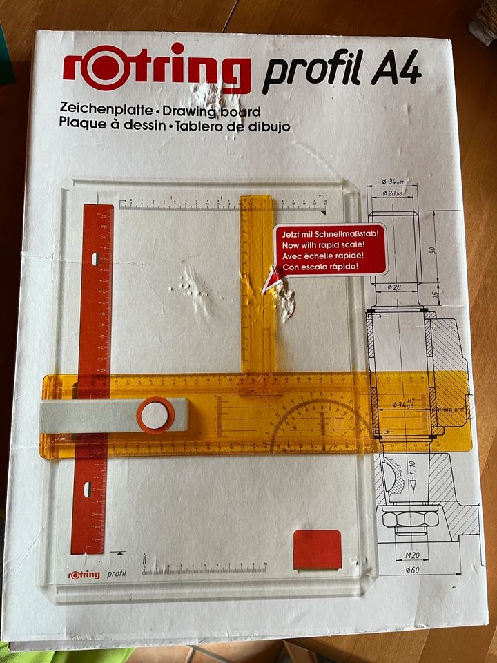 Rotring profil A4 Zeichenplatte Zeichenbrett Schriftschablone 3,5 in Rabenau