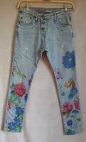 Jeans von Please blau mit Blumendruck Bayern - Regen Vorschau