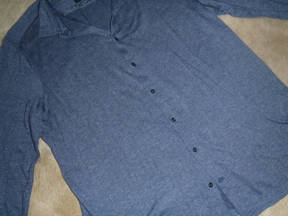 Joop! Herren Hemd langarm blau Meliert Gr. XL in Nauen