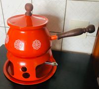 Altes Vintage Fondue Mid Century orange Blumen 60er-70er Jahre Bayern - Fürth Vorschau