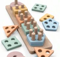 Montessori Steckspiel Geometrische Formen Pastellfarben Bayern - Obernburg Vorschau
