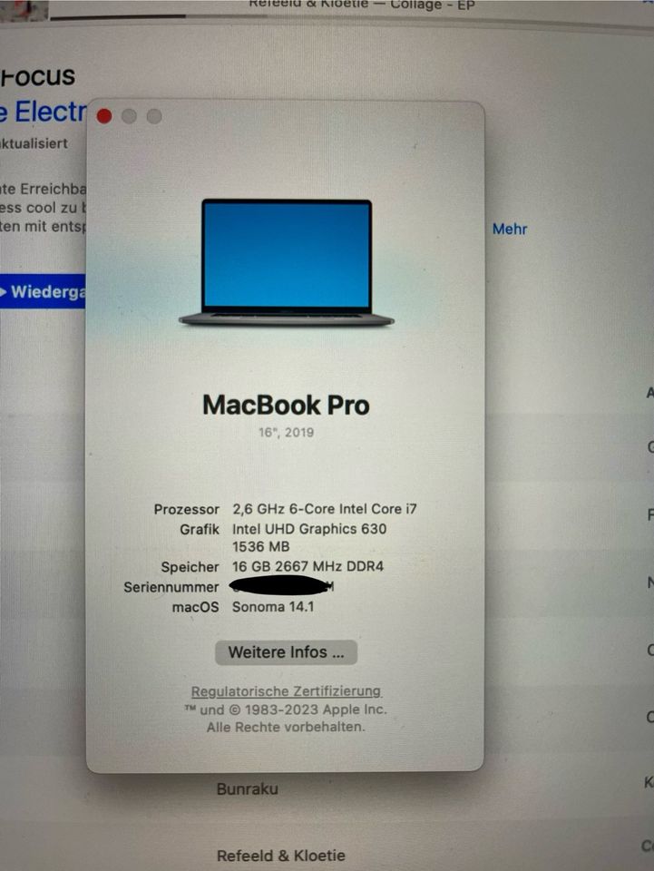 Macbook Pro 16“ Zoll 512 GB, 16GB RAM, i7 in Frankfurt am Main