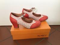 Miz Mooz Pumps rockabilly 40 creme rot Retro bequem wie neu Niedersachsen - Wittmund Vorschau