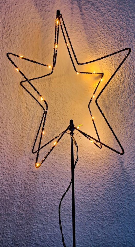 Weihnachtsbeleuchtung Balkon Weihnachtsschmuck Stern LED Timer in Ratingen