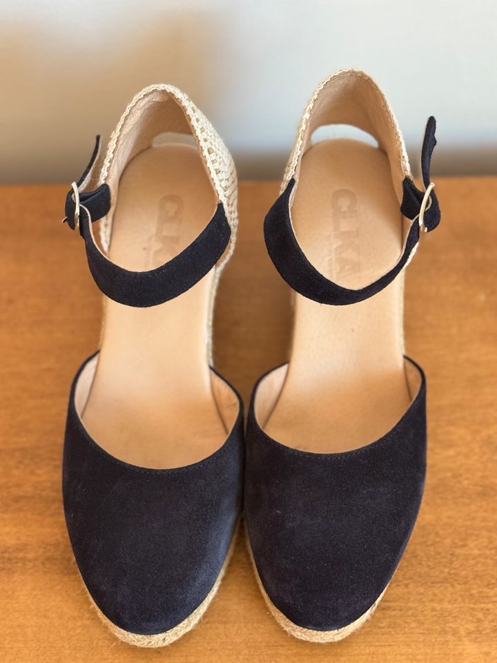 Espadrilles mit Keilabsatz echt Leder .38 CLKA, blau in Berlin