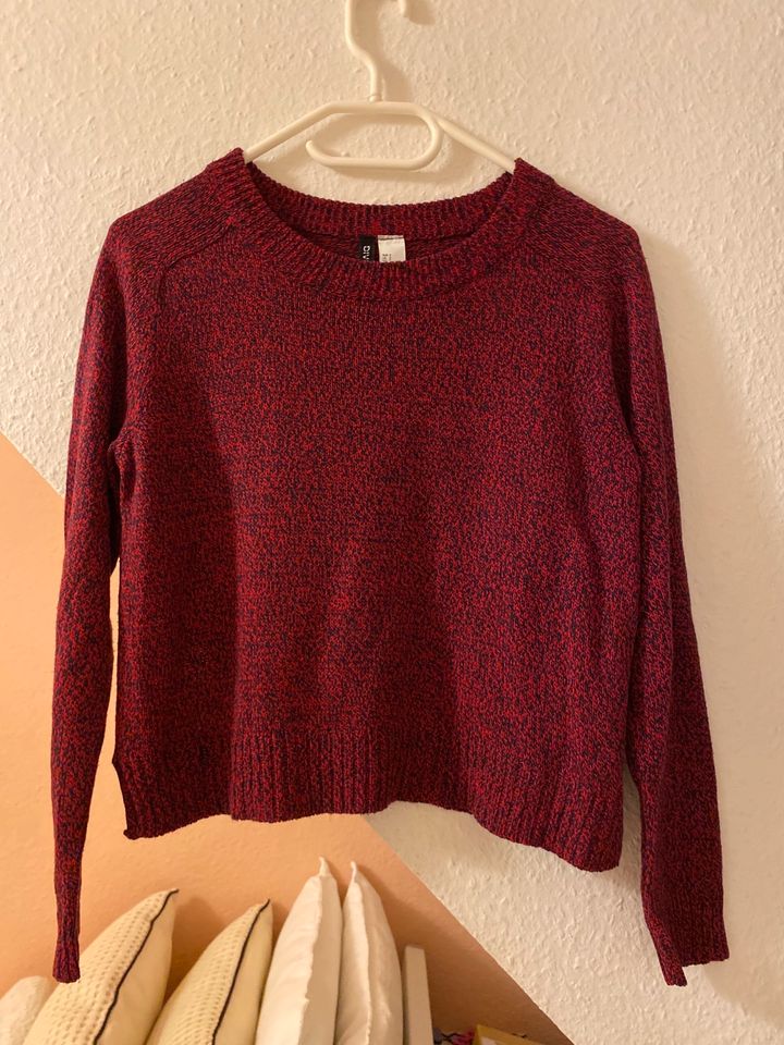 H&M Strickpullover bordeauxrot in Worms