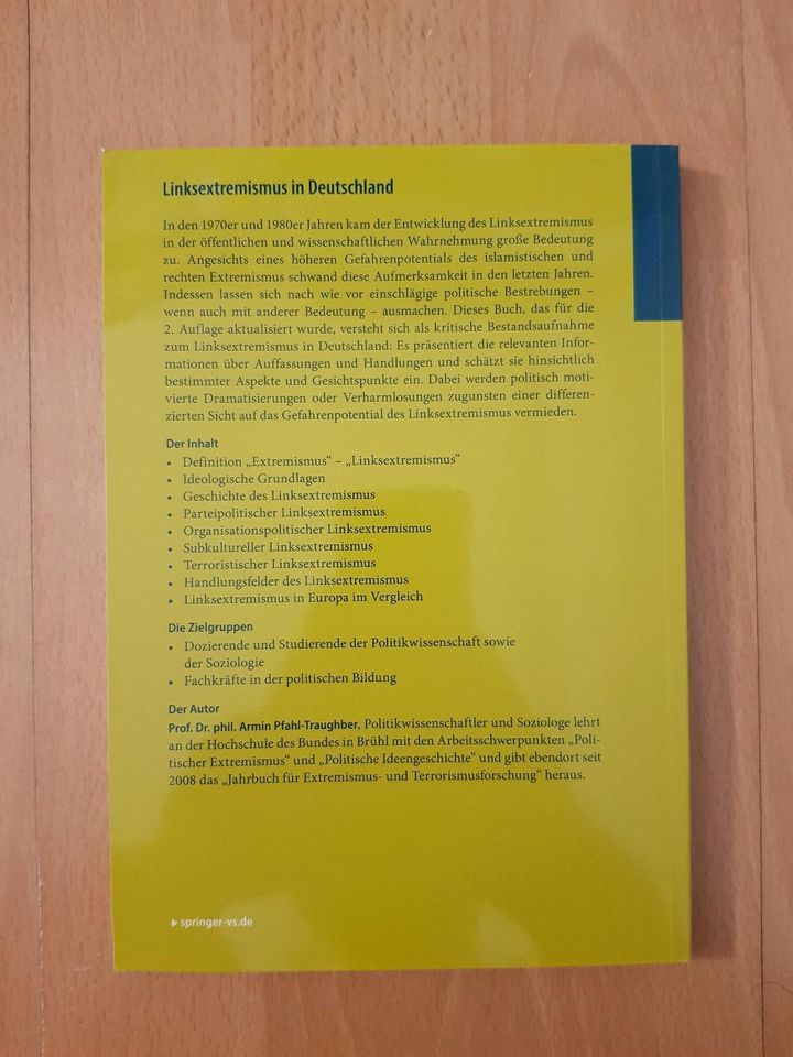 Pfahl-Traughber Linksextremismus Deutschland Springer Buch Bücher in Frankfurt am Main