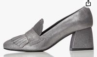 NEU! Silber Loafer Schuhe Slipper Gr 39, Echtleder Silvester Fest Bayern - Sommerach Vorschau