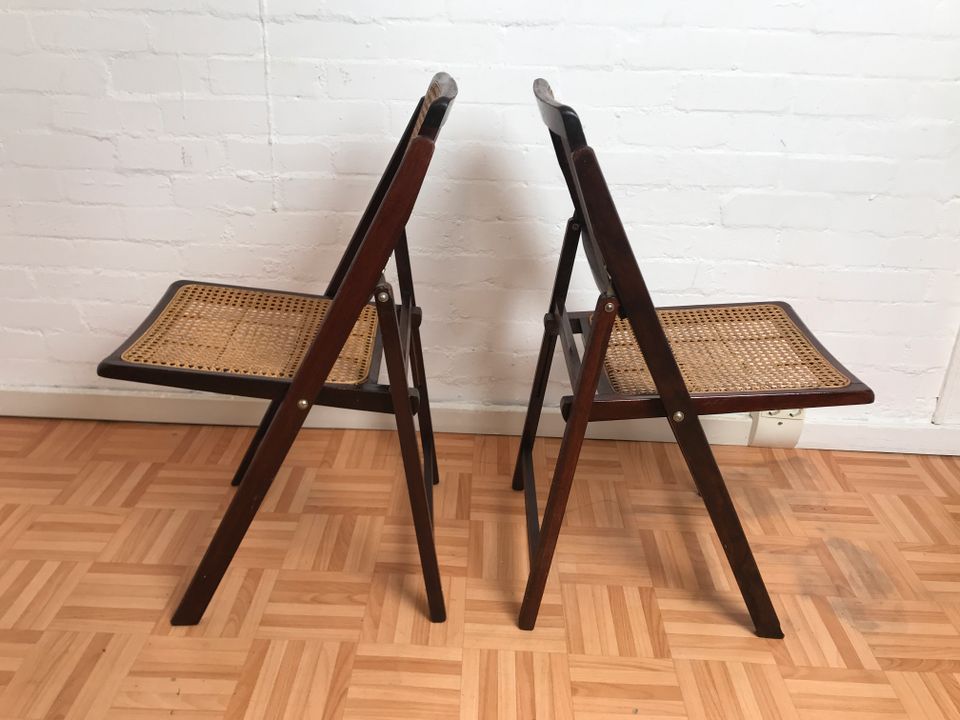 2 Vintage Klappstuhl Wiener Geflecht Korb Rattan Stuhl 80er 90er in Hamburg