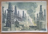 1933 Plakat Petroleumfeld mit Bohrtürmen Kalifornien Western Oil Bayern - Lindau Vorschau
