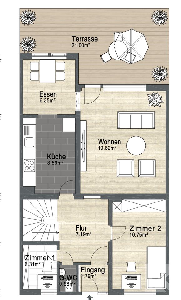 Ein Klassiker in Vorsfelde: Reihenhaus mit drei Schlafzimmern und Garage in Wolfsburg