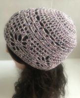 Leichte Häkelmütze Mütze Beanie rose/grauHandarbeit NEU Bayern - Diedorf Vorschau