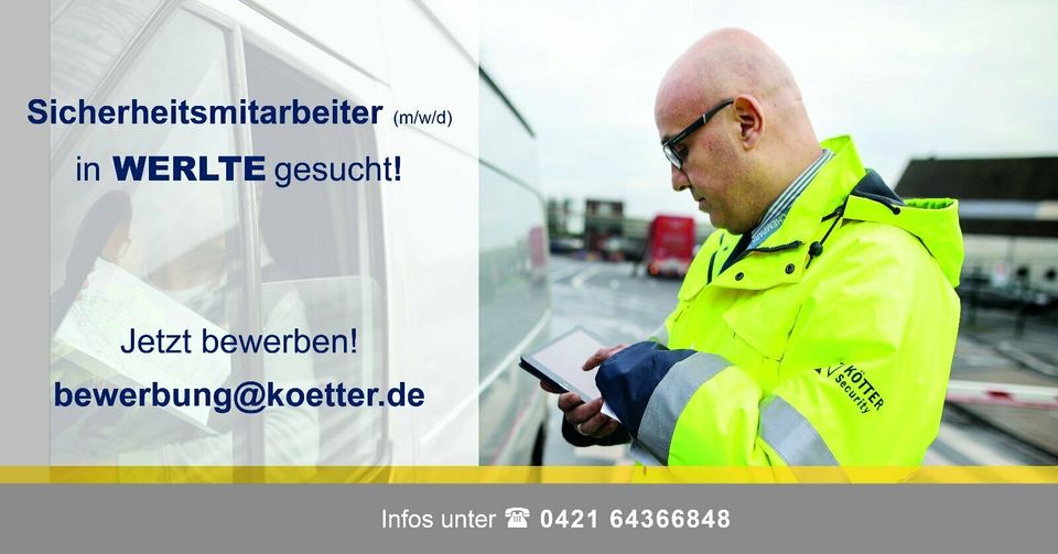 Sicherheitsmitarbeiter (m/w/d) §34a - Security - in 49757 WERLTE in Werlte 