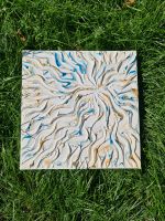 Strukturbild | Textured Art | Wandbild | 30x30 | blau silber gold Sachsen - Plauen Vorschau