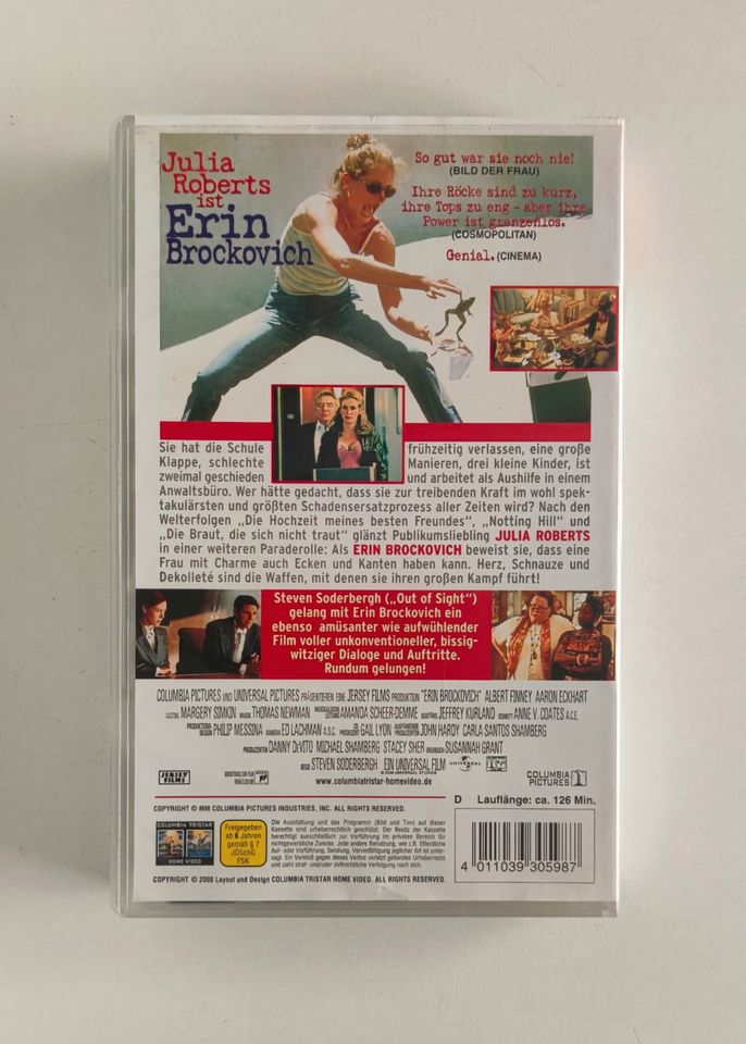 Erin Brockovich Julia Roberts [VHS] Videokassette (Tristar-2000) in Oer-Erkenschwick