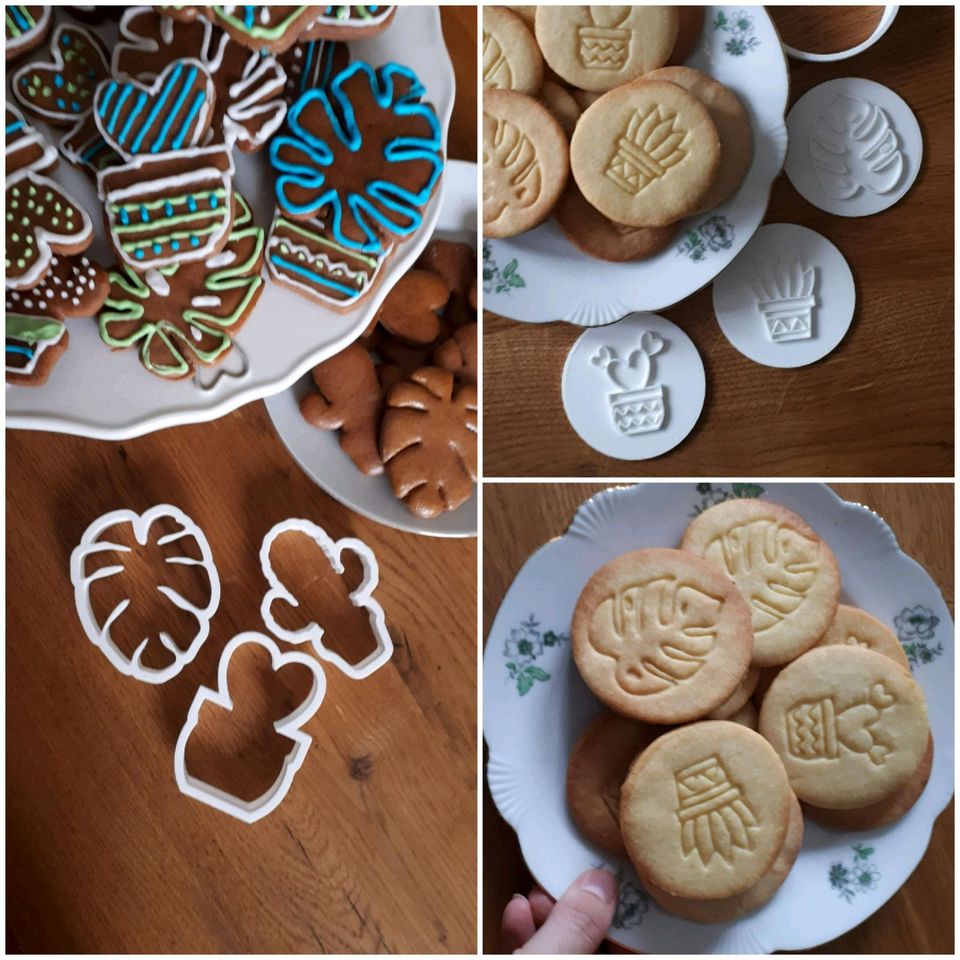 3er SET Zimmerpflanzen backen Ausstecher Keksstempel Monstera in Burgrieden