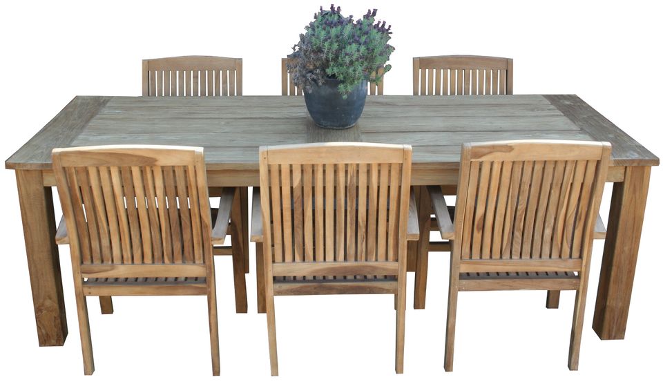 Gartenmöbel - Premium Teakholz  - Set Mai -  Tisch 240 + 6 Stühle in Neuss