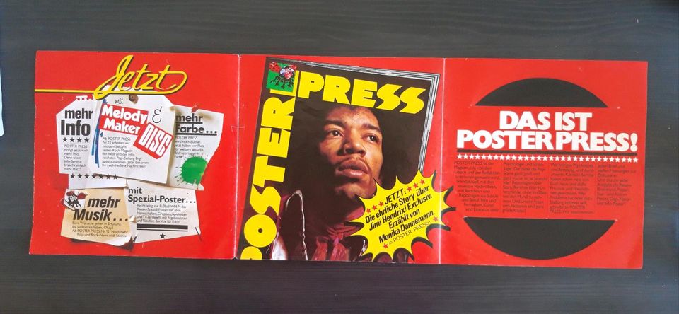 Poster Press Jimi Hendrix Folien-Schallplatte von 1970 in Neustadt a. d. Waldnaab