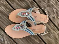 schöne Sandalen mit Pailletten - Gr.40 Nordrhein-Westfalen - Vlotho Vorschau