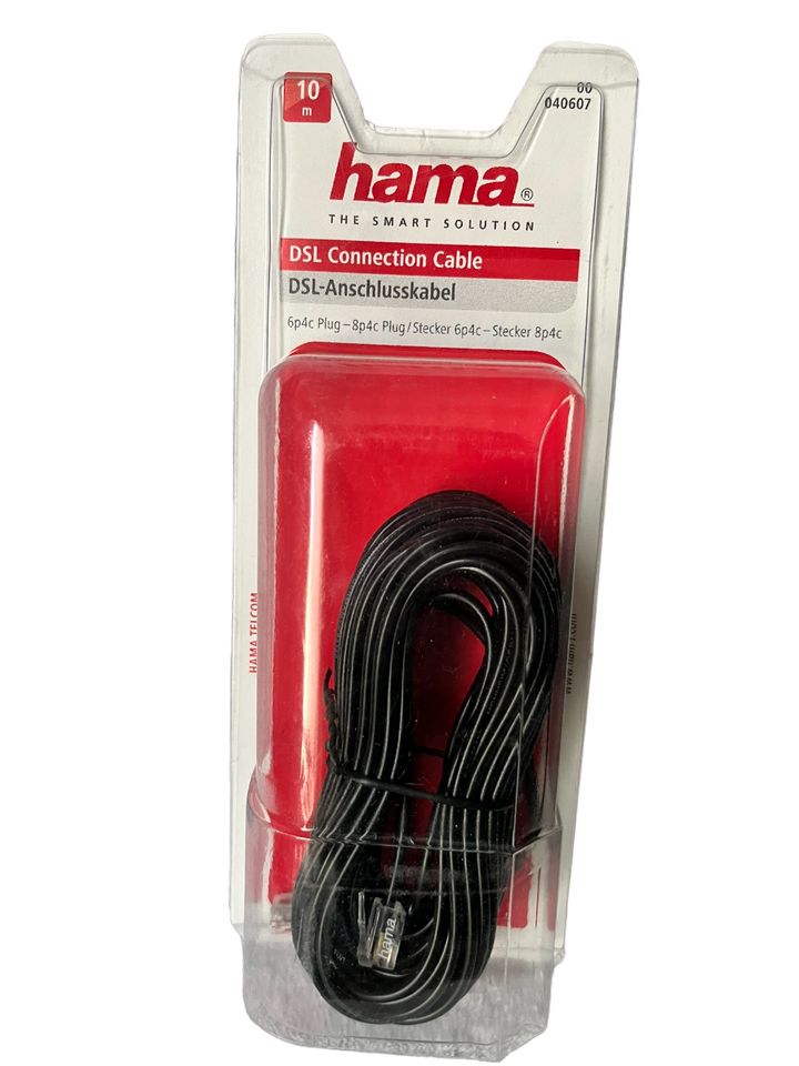 HAMA DSL Anschlusskabel 6p4c - 8p4c Stecker 10m in Baltmannsweiler