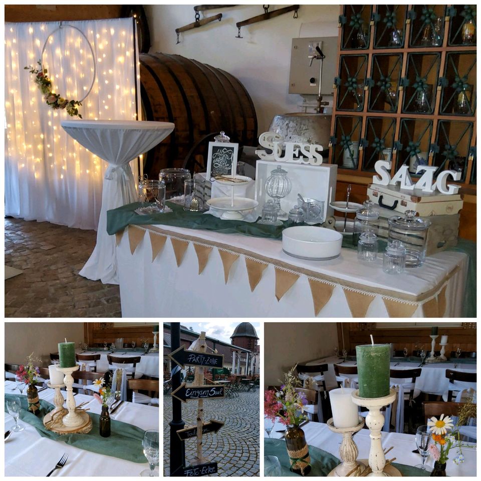 Fotoeck, Candybar, Kerzenständer mieten ausleihen Hochzeit in Bergen bei Auerbach, Vogtland