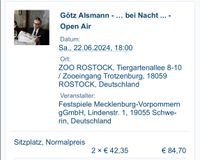 2x Sitzplatztickets für Götz Alsmann in Rostock am 22.06. Bad Doberan - Landkreis - Tessin Vorschau