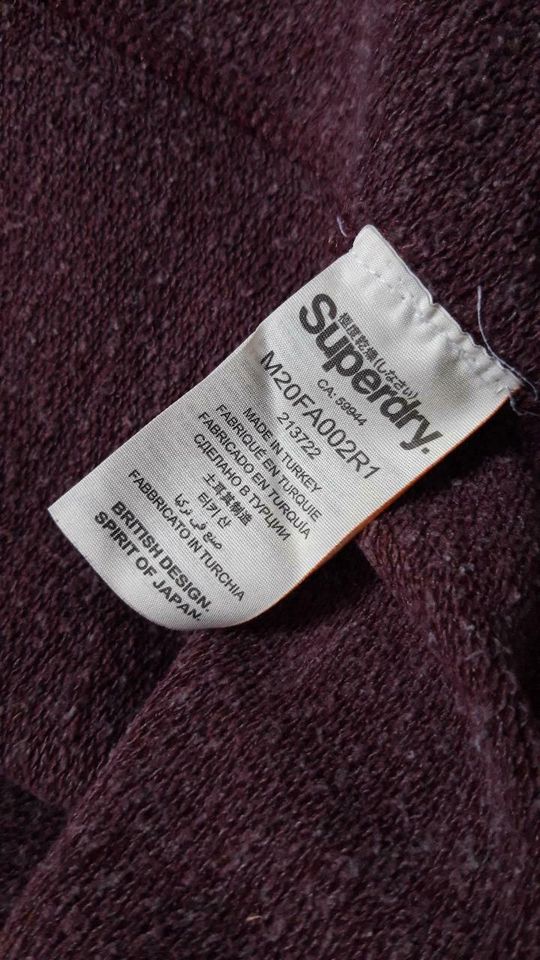 SUPERDRY Hoodie Kapuzen Sweatshirt Jacke Aubergine Größe S in Reutlingen