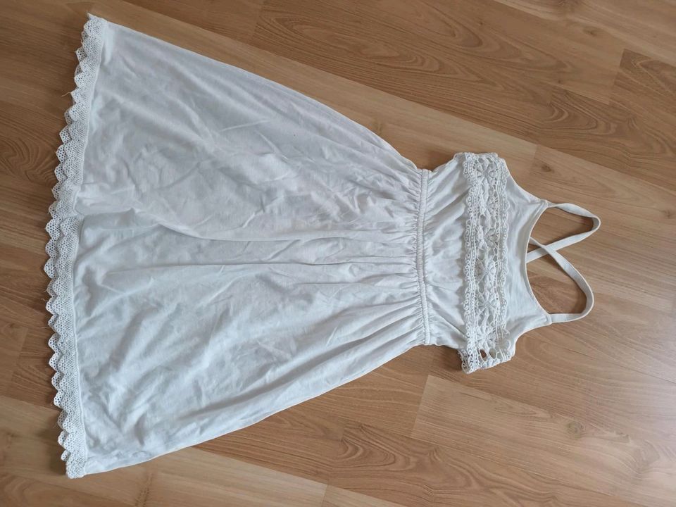 Kleid weiß Sommerkleid Gr 122 128 H&M in Bad Driburg