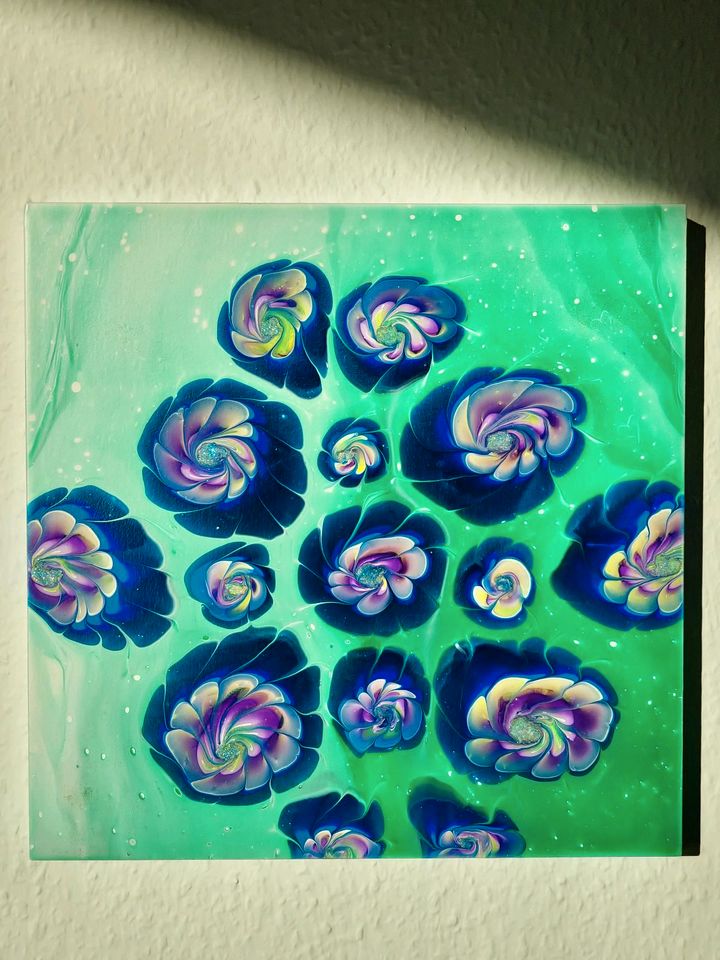 Acrylic Gemälde " my Blue flowers in garden" in Frankfurt am Main