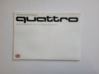 Produktinformationen"Prospekt/Broschüre Audi Quattro Stand 01/198 Rheinland-Pfalz - Landau in der Pfalz Vorschau