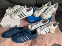 Adidas Superstar Paket 4 x Größe 38,5 weiß /blau mit Swarovski St Hessen - Ober-Ramstadt Vorschau