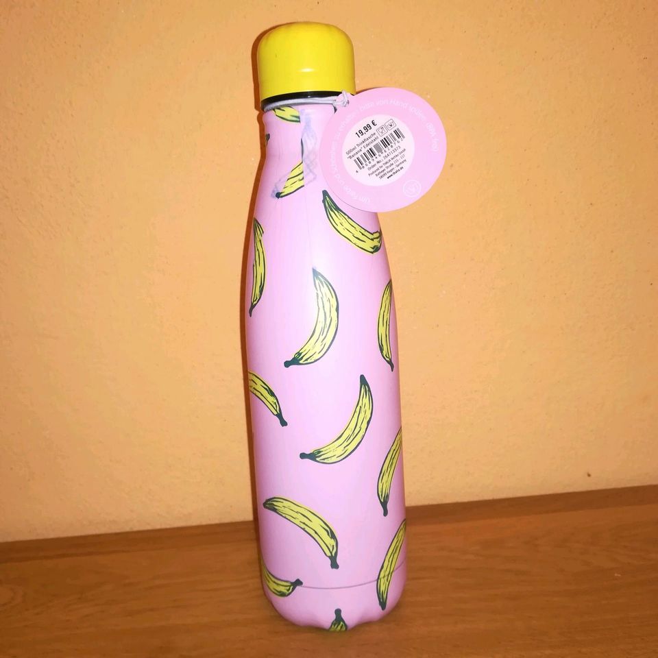 Trinkflasche Flasche rosa Bananen Muster neu in Gütersloh