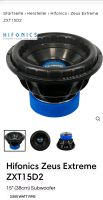 Hifonics subwoofer zeus extreme zxt15d2 Bayern - Buchloe Vorschau