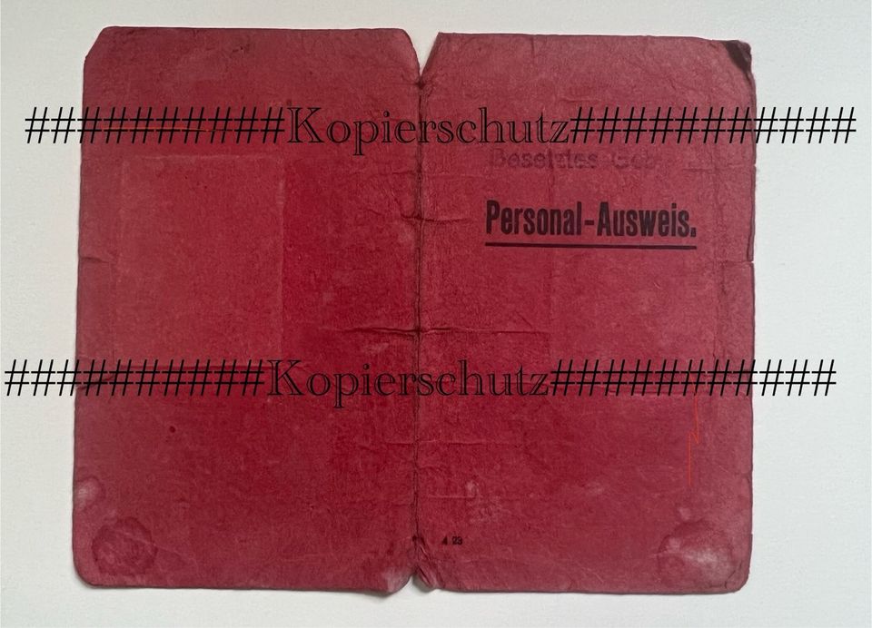 Personal-Ausweis 1923 Besetztes Gebiet Wiesbaden Biebrich GEMMER in Mainz