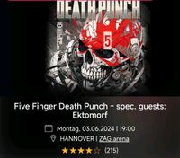 Five Finger death Punch Ice nine Kills Hannover 3.6 Stehplatz Schleswig-Holstein - Neumünster Vorschau