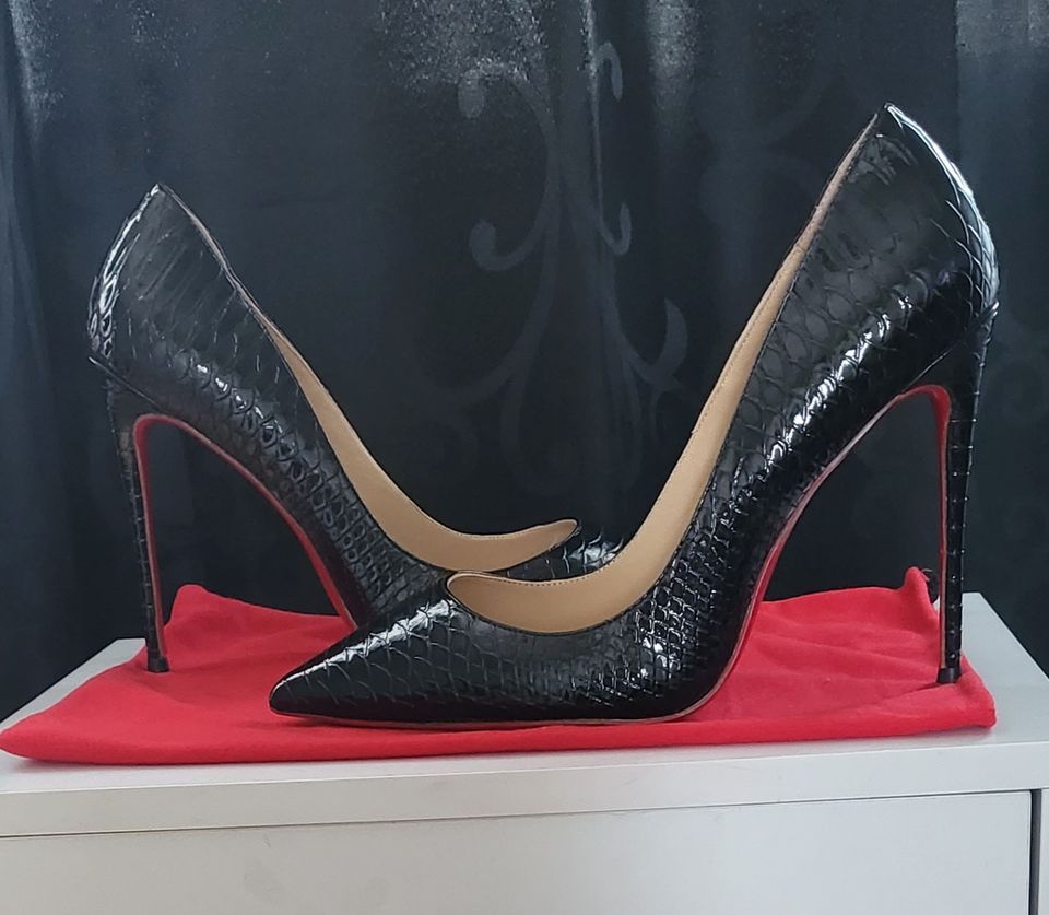 Sexy High Heels 12cm Stilettos Pumps Schwarz Schlangenleder 43.5 in Berlin