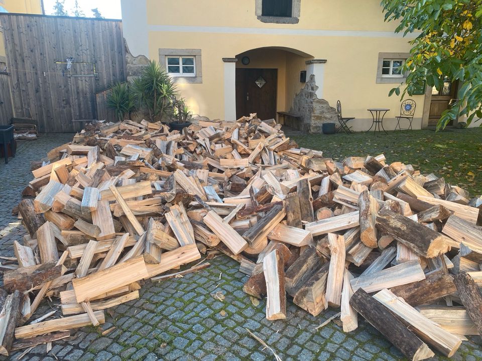 Feuerholz Brennholz Kaminholz Kiefer 50er Fix&Fertig gespalten in Radeburg