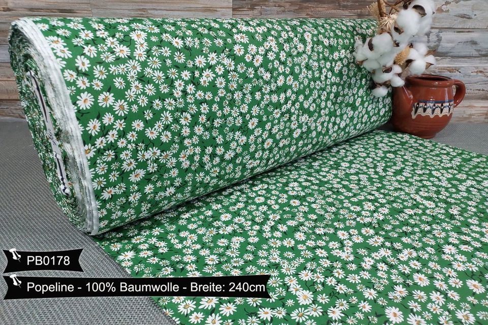 Baumwollstoff Doppelbreit 240cm VERSANDFREI Popeline Blume Motiven Weihnachten Stoffe Meterware ab 50cm Baumwolle Bastelstoffe Hochwertige Patchwork Basteln Dekostoffe Deko Stoff Öko-Tex in Leipzig