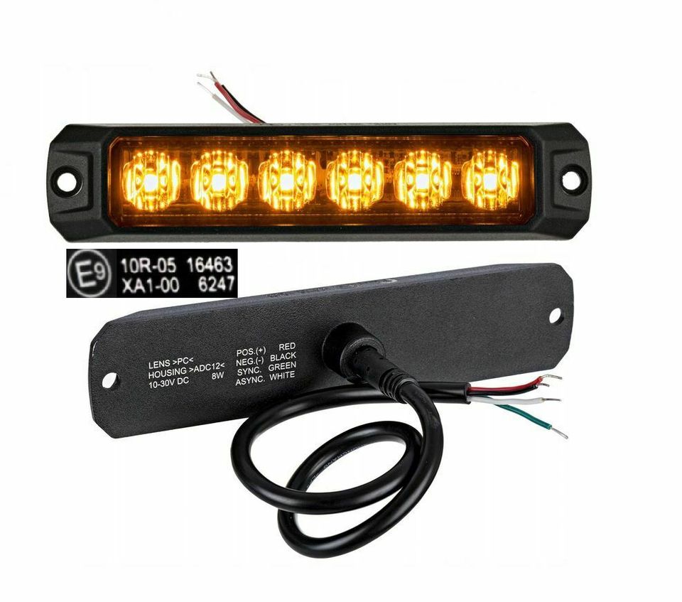 2 x LED Frontblitzer Orange Heckblitzer ECE R10 R65 Straßenräumer