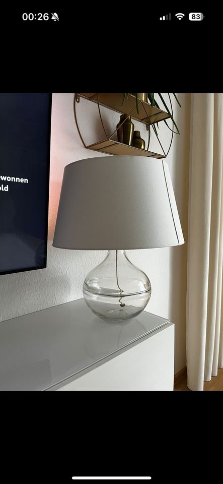 Zara Lampe groß Rauchglas neuwertig Tischlampe Leuchte in Sankt Augustin