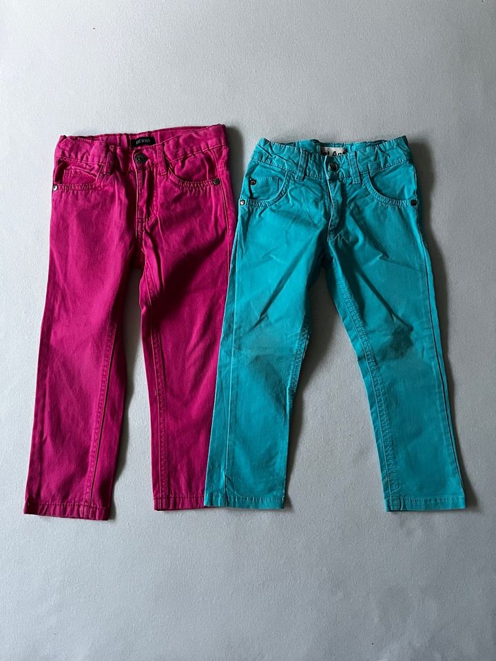 2 Hosen Gr. 92/98 Sanetta türkis, Blue Seven pink in Bietigheim-Bissingen