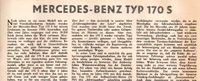 Mercedes Benz 170 S Testbericht 1951 - original Baden-Württemberg - Schopfheim Vorschau