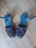 Espadrilles Handmade Madrid Blau Bunt Ethno Glitzer 38 Friedrichshain-Kreuzberg - Friedrichshain Vorschau