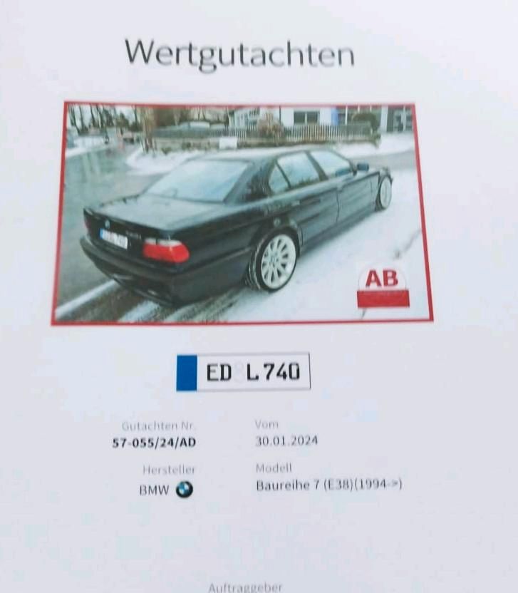 BMW 740i sehr gepflegt (Hagelschäden) in Taufkirchen Vils