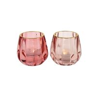 MIETE Teelichthalter 2er Set Glas rosa coral Tischdeko Hochzeit Sachsen - Eilenburg Vorschau